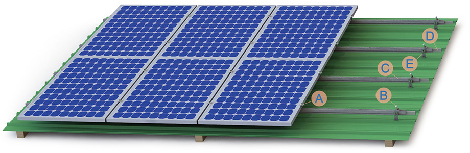 Solar Panel Tin Roof Mount For Mounting System