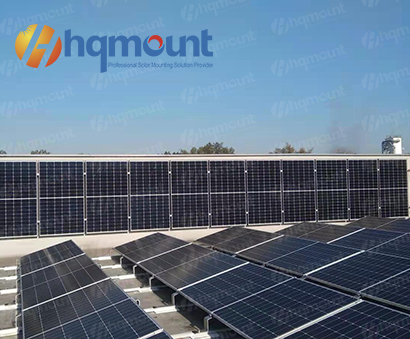 200KW سقف مسطح الشمسية نظام تركيب الصابورة